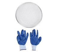 Tamis de Compost de Sol Sable Jardinage, Tamis Seau crépine Jardinage à roulement Robuste en Acier Inoxydable 50 kg avec Gants antidérapants pour Le Gravier Sable Compost Sol (Trou de 10 mm / 0,39