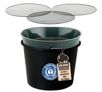 Tamis de jardin en métal avec 3 mailles 6,4 mm/9,5 mm/12,7 mm, tamis à sable rond, diamètre 37 cm, hauteur 8 cm, tamis de jardin, tamis à pierre, tamis à compost, lot de 1