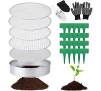 Tamis de jardin rond - tamis 5 en 1, acier inoxydable - 20 cm