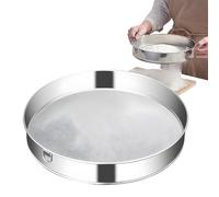 Tamis en maille chromée, tamis à farine de 24 x 5 cm, tamis à farine en maille ronde, tamis de cuisine en maille portable, tamis à farine en acier inoxydable, tamis de tamisage pour aliments