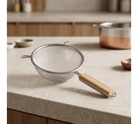 Tamis Fin pour bois Naturel - Passoire Cuisine Anti-Rouille pour Sauces Farine - 18cm(20cm)
