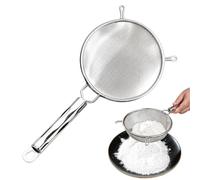Tamis Métallique À Long Manche De 5,5 Pouces, Crépines À Mailles Fines | Tamis À Passoire En Acier Inoxydable, Tamis À Grillage En Acier Inoxydable De Cuisine Polyvalent Pour La Cuisson