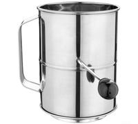 Tamis professionnel avec anneau mélangeur - Tamis à farine en acier inoxydable pour poudre fine - Passoire ergonomique pour cacao et sel - Passe au lave-vaisselle 18 cm (5 tasses)