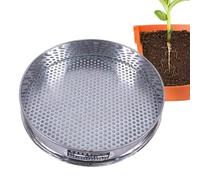 Tamiseur de Sol Passoire En Acier Inoxydable Avec Diamètre 20 Cm | Tamiseur De Gravier En Acier Inoxydable À Trous Ronds de 7.5 mm pour Farine de Haricot Pâtisserie Extérieur Maison et