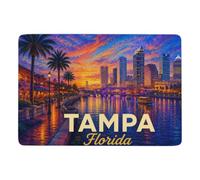 Tampa Florida Starry Night Art Tapis 150 x 100 cm, Doux et Antidérapant | Tapis antidérapant avec surface douce; adapté à une utilisation toute l'année; pour chambre d'amis et coin lecture