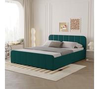 Tampa lit avec coffre de rangement 140x190cm en velours vert