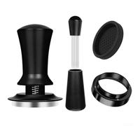 Tamper à expresso 51 mm à ressort avec outil Wdt - Distributeur de café en acier inoxydable pour une extraction uniforme - Kit de barista avec tapis pour brassage maison