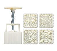 Tampon à presser, moule, 125 g, 4 outils de pâtisserie | Tampon carré à presser à la main pour décoration de gâteau, moule, 125 g, 4 outils de pâtisserie, festival de la mi-automne