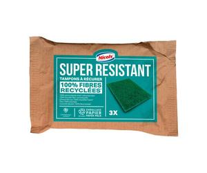 Tampon abrasif à récurer écologique Nicols - Lot de 3