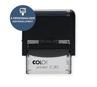 Tampon adresse personnalisé 5 lignes, Colop Printer C30 47x18 mm, noir | Tampon auto-encreur 5 lignes pour adresse complète - texte au choix, encre noire, cassette d'encre remplaçable