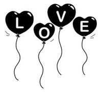 Tampon bois - Ballons love Multicolore G
