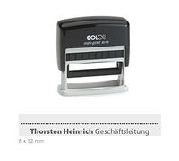 Tampon Colop Mini Print S 110 - Avec plaque de texte/logo individuel - Tampon nominatif d'entreprise - Tampon auto-encreur avec texte au choix - 8 x 52 mm - 1 ligne noire