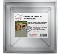 Tampon creux à carreler - 30x30 cm - Polypropylène - Gris - Résistant aux chocs - Résistant aux intempéries