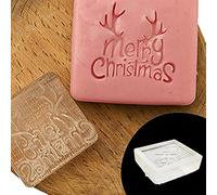Tampon d ' impression de savon avec, Z0177MC WITHOUT HANDLE | Graphiques saisonniers et lettrage anglais, forme de tampon clair pour la décoration de savon fait à la main