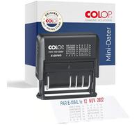 Tampon dateur COLOP S 120/WD | 12 textes + date | Bleu/Rouge | 4 mm | 12 ans | 12 textes personnalisables | Impression bicolore | pour les fournitures de bureau