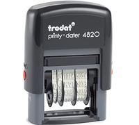 Tampon dateur Trodat Printy 4820 - hauteur des caractères : 4 mm- cassette d'encrage automatique noire rechargeable - taille de l’empreinte 27 x 4 mm - pratique pour dater les documents