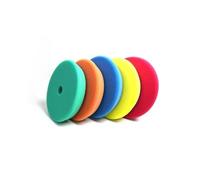 Tampon de polissage éponge plat en Polyester biseauté de 5 pouces, plaque de cire à plateau M14 for la restauration de miroir de Machine excentrique DA RO(Orange mid range)