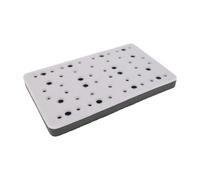 Tampon de ponçage 80 x 133 mm, épaisseur 10 mm, 54 trous, mousse amortissante, support auto-agrippant, conçu pour une ponceuse orbitale pneumatique, réduction des vibrations, adapté au polissage.