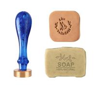 Tampon de savon personnalisé avec logo pour savon, glaçons et argile de poterie (Handle017)