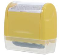 Tampon de Sécurité à Roulement Large Jaune en Plastique pour Bureau | Blocage D’informations, Mécanisme à Rouleau, 3 Recharges D’encre, Usage Courrier et Organisation