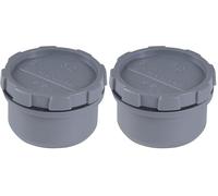TAMPON DE VISITE MALE FEMELLE 32 40 50 PVC GRIS BOUCHON EVIER PLOMBERIE VASQUE EVACUTATION EAUX USEES MANCHON RACCORD (Diamètre 50mm) (Lot de 2)