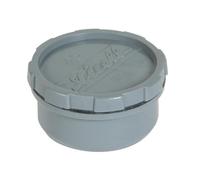 TAMPON DE VISITE MALE FEMELLE 32 40 50 PVC GRIS BOUCHON EVIER PLOMBERIE VASQUE EVACUTATION EAUX USEES MANCHON RACCORD (Diamètre 40mm)