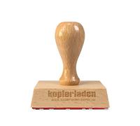 Tampon en bois avec une plaque d’estampage individuelle, 60 x 40 mm, pour un texte, un nom ou un logo - tampon de bureau, personnalisable