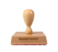 Tampon en bois carré avec le texte de votre choix, 70 x 70 mm, pour des logos, des motifs ou des adresses - tampon d’entreprise