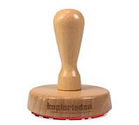 Tampon en bois rond avec le texte de votre choix, Ø 70 mm, pour des logos, des motifs ou des adresses - tampon d’entreprise