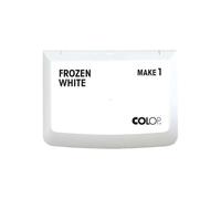 Tampon encreur COLOP MAKE 1 | Blanc (Frozen White) | 90 x 50 mm | Tampon encreur à base d'eau à séchage rapide pour tampons en bois et tampons créatifs | Bricolage et bureau