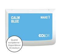 Tampon encreur COLOP MAKE 1 | Bleu clair (Calm Blue) | 90 x 50 mm | Tampon encreur à base d'eau à séchage rapide pour tampons en bois et tampons créatifs | Bricolage et bureau