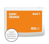 Tampon encreur COLOP MAKE 1 | Orange (Shiny Orange) | 90 x 50 mm | Tampon encreur à base d'eau à séchage rapide pour tampons en bois et tampons créatifs | Bricolage et bureau