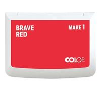 Tampon encreur COLOP MAKE 1 | Rouge | Brave Red | 90 x 50 mm | Encre à base d'eau à séchage rapide, idéale pour les tampons en bois et créatifs. Parfait pour bricolage et bureau.