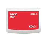 Tampon encreur COLOP MAKE 1 | Rouge (Brave Red) | 90 x 50 mm | Tampon encreur à base d'eau à séchage rapide pour tampons en bois et tampons créatifs | Bricolage et bureau