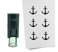 Tampon encreur CombiCraft Ancre - 10 mm rond - Encre noire - Cassette d’encrage remplaçable - Utile pour cartes de collection, bullet journals ou autres projets créatifs