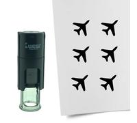 Tampon encreur CombiCraft Avion - 10 mm rond - Encre noire - Cassette d’encrage remplaçable - Utile pour cartes de collection, bullet journals ou autres projets créatifs