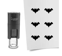 Tampon encreur CombiCraft Chauve-souris - 10 mm rond - Encre noire - Cassette d’encrage remplaçable - Utile pour cartes de collection, bullet journals ou autres projets créatifs