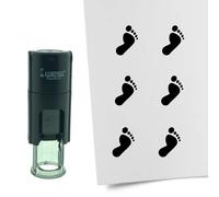 Tampon encreur CombiCraft Pied - 10 mm rond - Encre noire - Cassette d’encrage remplaçable - Utile pour cartes de collection, bullet journals ou autres projets créatifs