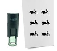 Tampon encreur CombiCraft Scooter - 10 mm rond - Encre noire - Cassette d’encrage remplaçable - Utile pour cartes de collection, bullet journals ou autres projets créatifs