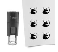 Tampon encreur CombiCraft Taureau - 10 mm rond - Encre noire - Cassette d’encrage remplaçable - Utile pour cartes de collection, bullet journals ou autres projets créatifs