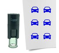 Tampon encreur CombiCraft Voiture - 10 mm rond - Encre bleue - Cassette d’encrage remplaçable - Utile pour cartes de collection, bullet journals ou autres projets créatifs