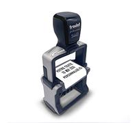 Tampon encreur dateur personnalisable avec votre propre texte - Trodat Professional Line 5440 - Dimension : 48 x 27 mm - 2 + 2 lignes de texte maximum - Date modifiable 4mm- Encre noire incluse