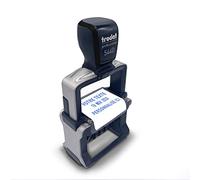 Tampon encreur dateur personnalisable avec votre propre texte - Trodat Professional Line 5440 - Dimension : 48 x 27 mm - 2 + 2 lignes de texte maximum - Date modifiable 4mm - Encre bleue incluse