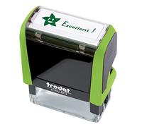 Tampon encreur enseignant "Excellent" Trodat Printy 4910 encrage automatique rechargeable - Encre de couleur verte - Format de l’impression 26 x 9 mm - Idéal pour marquer les copies des élèves