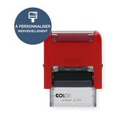 Tampon encreur personnalisable 3 lignes, Colop C10 27x10 mm, encre rouge | Tampon auto-encreur compact 3 lignes avec votre texte - nom ou petite adresse, encre rouge, cassette remplaçable