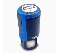 Tampon encreur personnalisable rond Trodat Printy 4630 - À personnaliser avec votre propre texte - 6 lignes maximum - Dimension : 29 x 29 mm - Encrage automatique - Encre noire fournie - Monture bleue