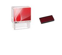 Tampon encreur Personnalisé 4 lignes COLOP Printer 20 38x14mm pour adresse et raison sociale Rouge