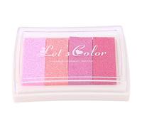 Tampon Encreur Pour Tampon Encreur Aquarelle Mignon Bricolage, Tampon Encreur Artisanal De Couleurs Dégradées, Tampon Encreur Carré De Couleur Pour Tampon En Caoutchouc, Décoration De(Rose)