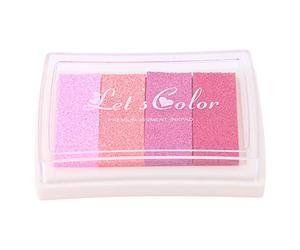Tampon Encreur Pour Tampon Encreur Aquarelle Mignon Bricolage, Tampon Encreur Artisanal De Couleurs Dégradées, Tampon Encreur Carré De Couleur Pour Tampon En Caoutchouc, Décoration De(Rose)