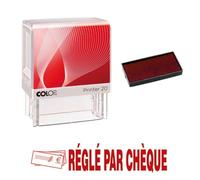 Tampon Encreur Réglé Par Chèque Colop Printer 20 38x14mm Rouge